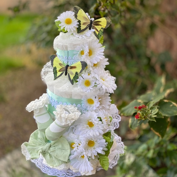 Easter Diaper Cake, Flowers Diaper Cake